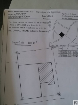 Main image of Camp de 3 appartements, bà¢ti sur 418m2 à  vendre au quartier EFOULAN, en bordure de goudron.