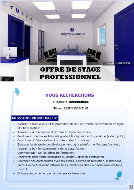Image principale de OFFRE DE STAGE PROFESSIONNEL REMUNERE