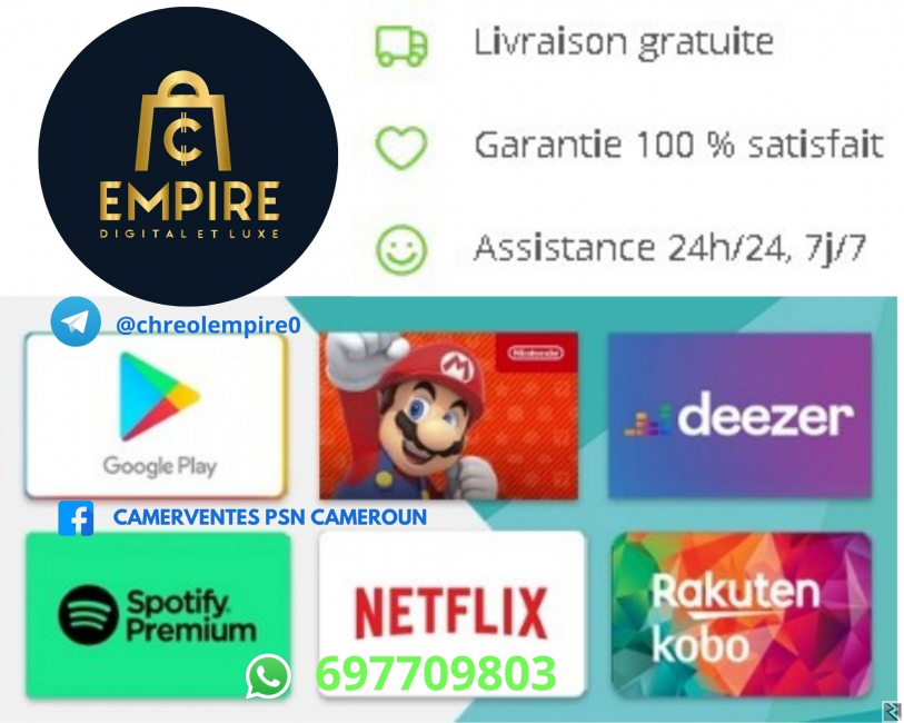 Main image of recharge PSN code psn chreol Au Cameroun