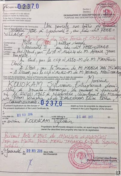 Main image of 1000m2 de terrain titré à  vendre au Golf