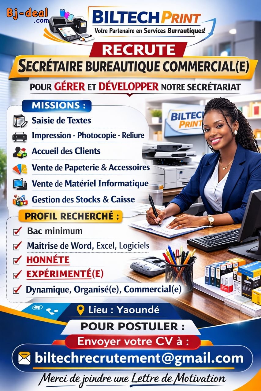 Main image of SECRETAIRE BUREAUTIQUE COMMERCIALE