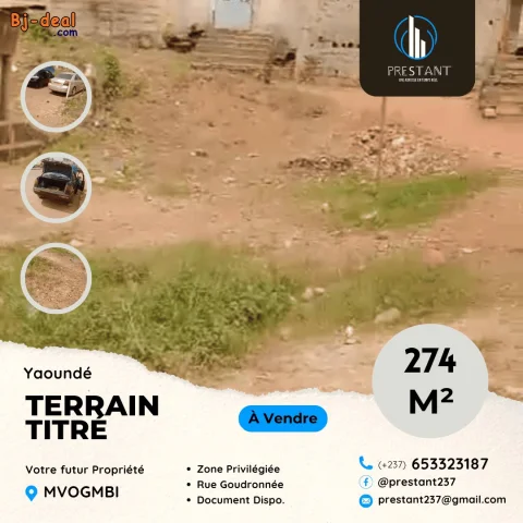 Image principale — Terrain Commercial de 274m à vendre à Mvog-Mbi en Route